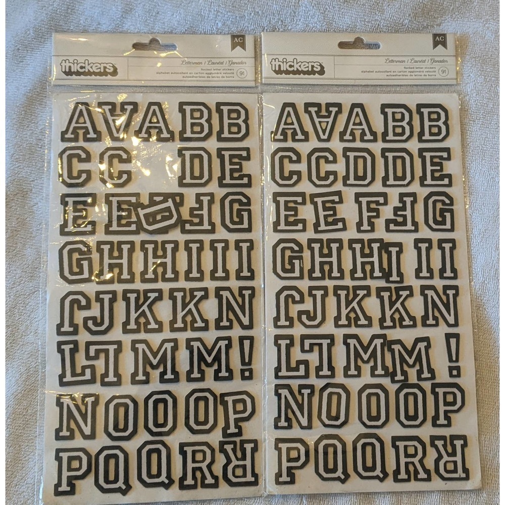 American Crafts Thickers Letterman Flocked Letter Stickers